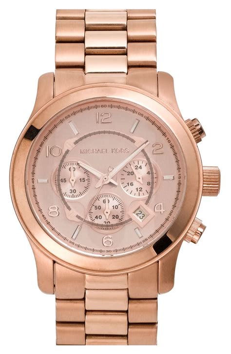 michael kors uhr runway rosegold|Michael Kors gold tone watch.